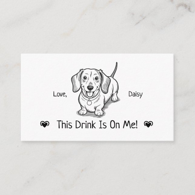 Carte D'accompagnement Billet de boisson de mariage de chien personnalisé (Devant)
