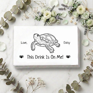 Carte D'accompagnement Billet de boisson de mariage de tortue de compagni