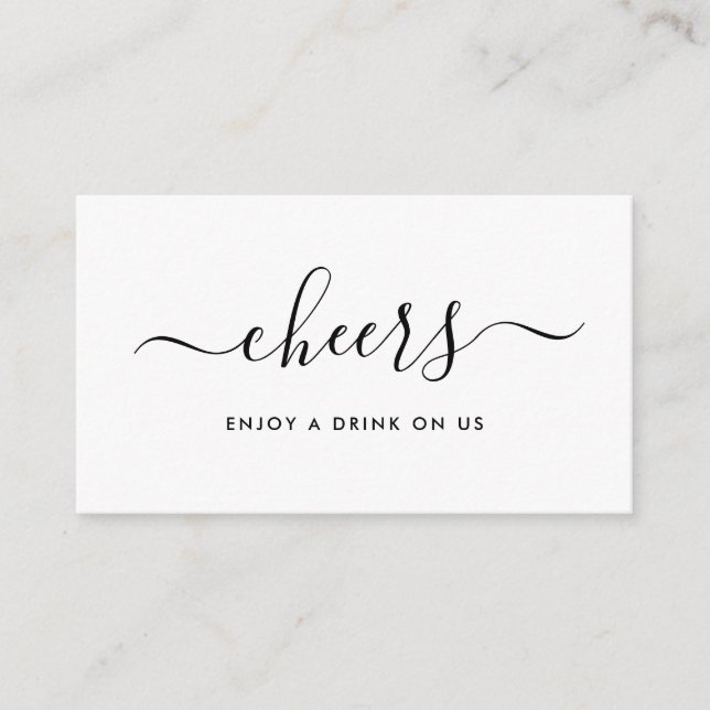 Carte D'accompagnement Billet de boissons sans script simple - noir et bl (Devant)