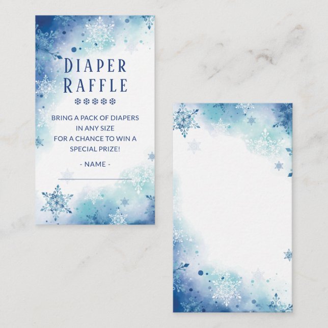 Carte D'accompagnement Billet de rabat à Baby shower de bonbons Blue Snow (Devant / Derrière)