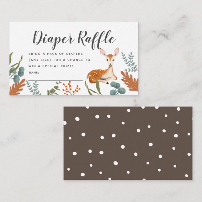 Carte D'accompagnement Billet de rabat à Baby shower gris de cerf (Devant / Derrière)