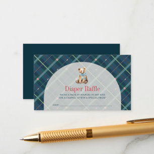 Carte D'accompagnement Billet de rabat à couche bleu marine Plaid Teddy B