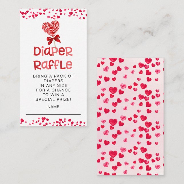 Carte D'accompagnement Billet de rabat à couches doux pour amoureux (Devant / Derrière)