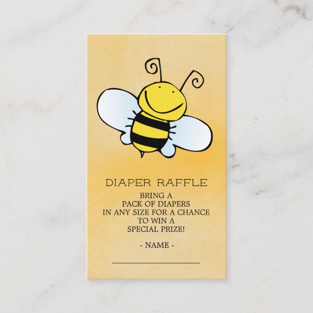 Carte D'accompagnement Billet de rabat au Baby shower d'abeille mignonne (Devant)