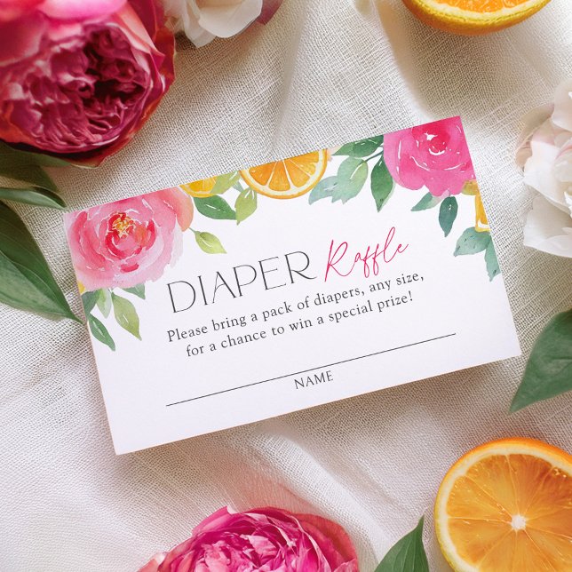 Carte D'accompagnement Billet de rabat au Baby shower de fleurs d'agrumes (Créateur téléchargé)