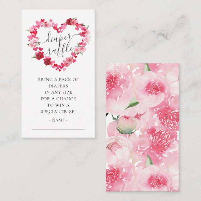 Carte D'accompagnement Billet de rabat au Baby shower de l'amour (Devant / Derrière)