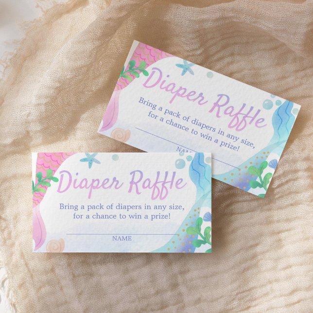 Carte D'accompagnement Billet de rabat au Baby shower de sirène (Créateur téléchargé)