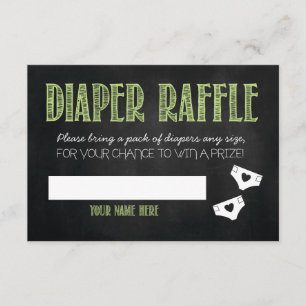 Carte D'accompagnement Billet de rabat au Baby shower vert