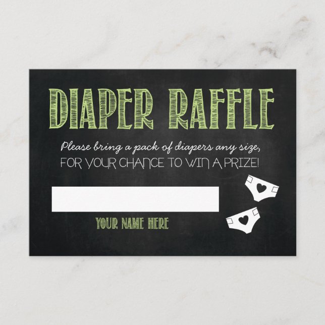 Carte D'accompagnement Billet de rabat au Baby shower vert (Devant)