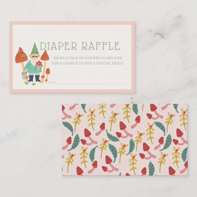 Carte D'accompagnement Billet de rabat au caroube rose du jardin Gnome (Devant / Derrière)