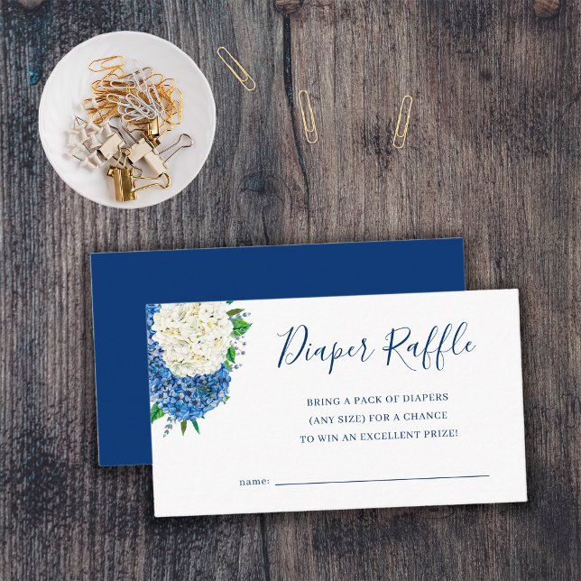 Carte D'accompagnement Billet de rabat Baby shower Blue Hydrangea (Créateur téléchargé)