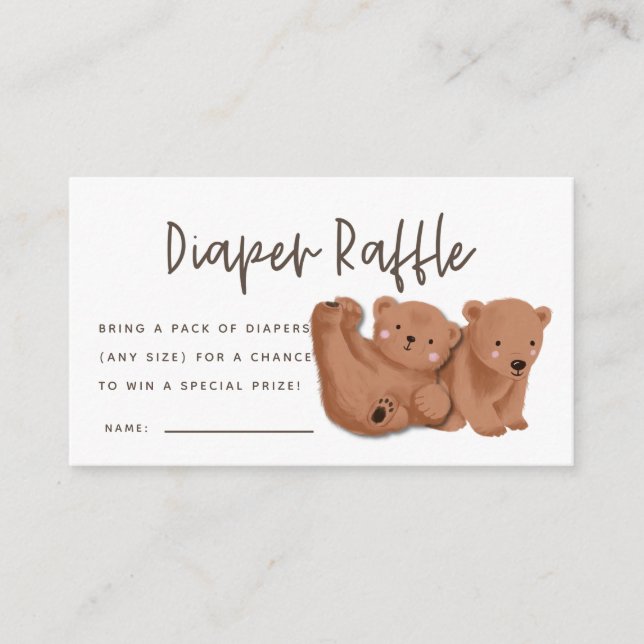 Carte D'accompagnement Billet de rabat Baby shower de couches jumelles mi (Devant)