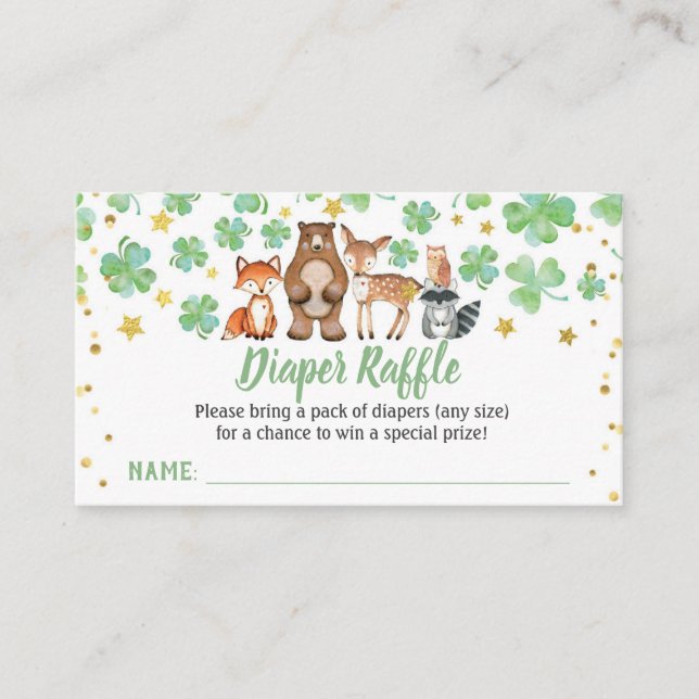 Carte D'accompagnement Billet de rabat Baby shower de la Saint Patrick (Devant)