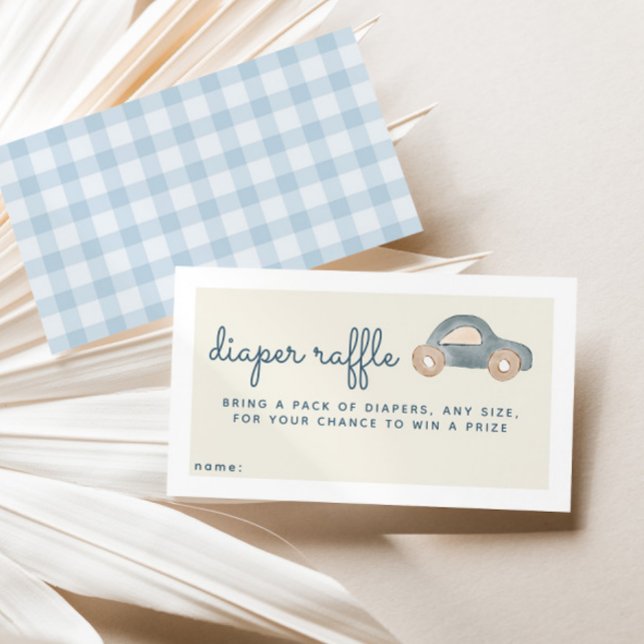 Carte D'accompagnement Billet de rabat Baby shower de voiture bleu (Créateur téléchargé)