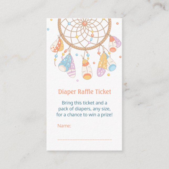 Carte D'accompagnement Billet de rabat Baby shower Dreamcatcher (Devant)
