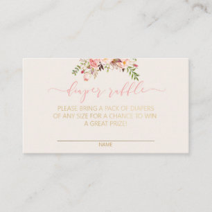 Carte D'accompagnement Billet de rabat Baby shower Floral Girl rose