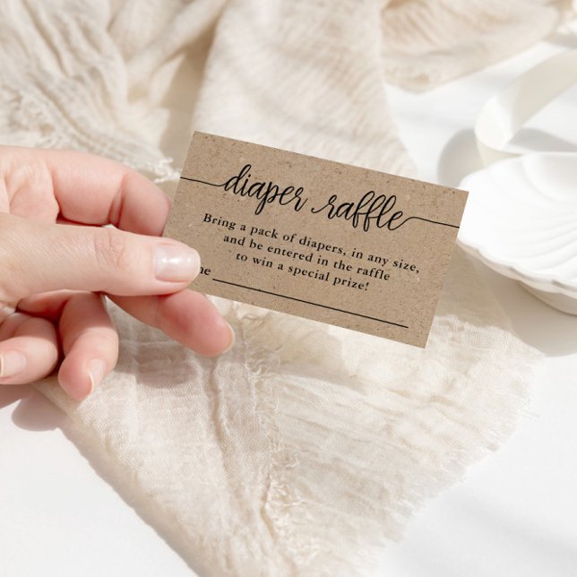 Carte D'accompagnement Billet de rabat, Baby shower Kraft rustique (Créateur téléchargé)