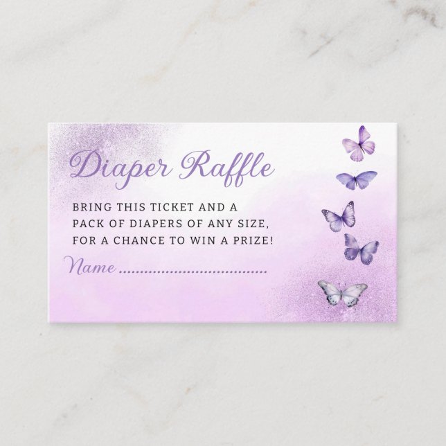 Carte D'accompagnement Billet de rabat Baby shower Papillon mou (Devant)
