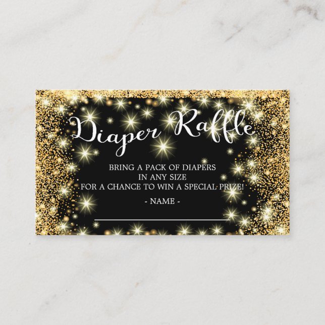Carte D'accompagnement Billet de rabat Black & Gold Twinkle Star Diaper (Devant)