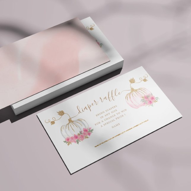 Carte D'accompagnement Billet de rabat Citrouille rose et or (Créateur téléchargé)