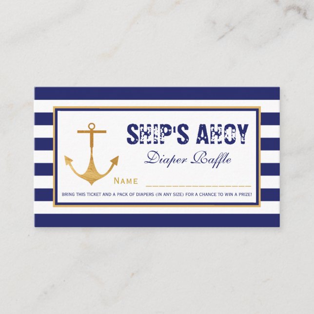 Carte D'accompagnement Billet de rabat de Baby shower d'Ancres nautiques (Devant)