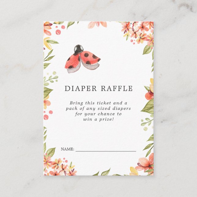 Carte D'accompagnement Billet de rabat de Baby shower Ladybug (Devant)