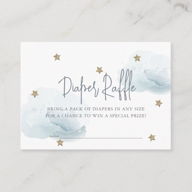 Carte D'accompagnement Billet de rabat de couche de Baby shower Blue Clou (Devant)