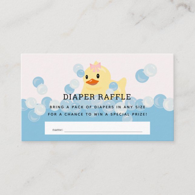 Carte D'accompagnement Billet de rabat en caoutchouc Ducky Baby Girl Rose (Devant)