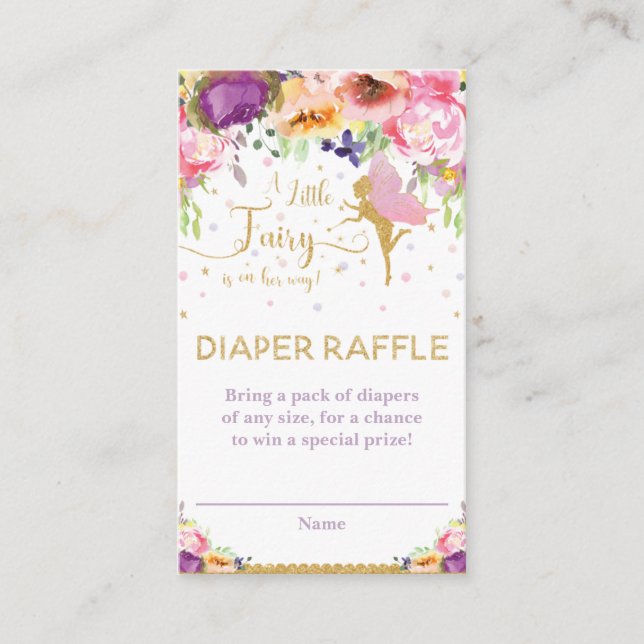 Carte D'accompagnement Billet de rabat Fairy Purple Rose Floral (Devant)
