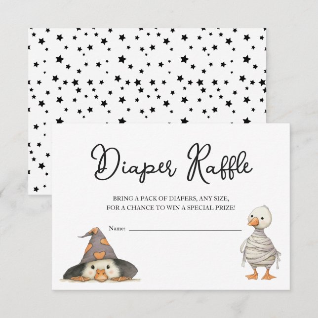 Carte D'accompagnement Billet de rabat Halloween Baby shower d'oie (Devant / Derrière)