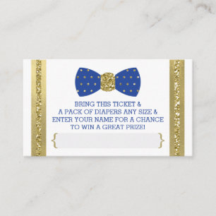 Carte D'accompagnement Billet de rabat Little Man, Royal Blue, Gold