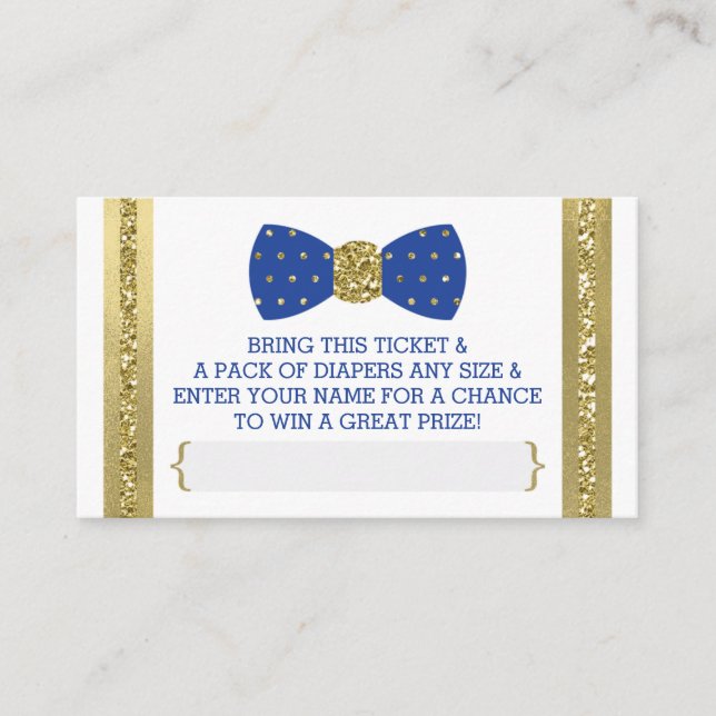 Carte D'accompagnement Billet de rabat Little Man, Royal Blue, Gold (Devant)