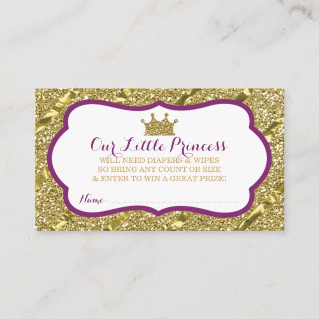 Carte D'accompagnement Billet de rabat Little Princess Diaper, Parties sc (Devant)