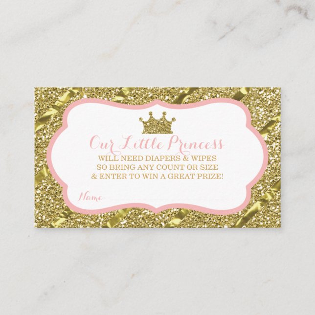 Carte D'accompagnement Billet de rabat Little Princess Diaper, Parties sc (Devant)
