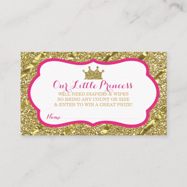 Carte D'accompagnement Billet de rabat Little Princess Diaper, Parties sc (Devant)