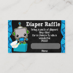 Carte D'accompagnement Billet de rabat pour Baby shower robot mignon #072