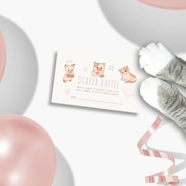 Carte D'accompagnement Billet de rabat pour chats de Baby shower Purr-fec (Créateur téléchargé)