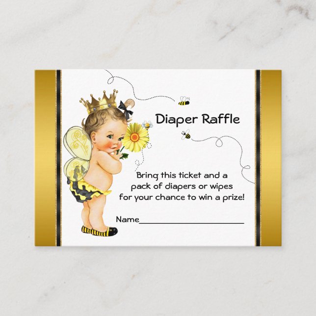 Carte D'accompagnement Billet de rabat pour les filles Bee Diaper (Devant)