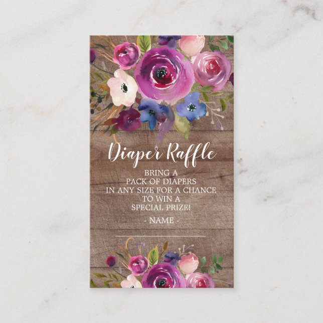 Carte D'accompagnement Billet de rabat Rustique Baby shower Floral (Devant)