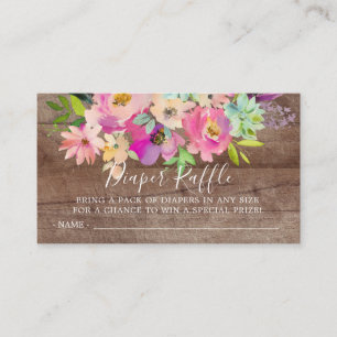 Carte D'accompagnement Billet de rabat Rustique Baby shower Floral