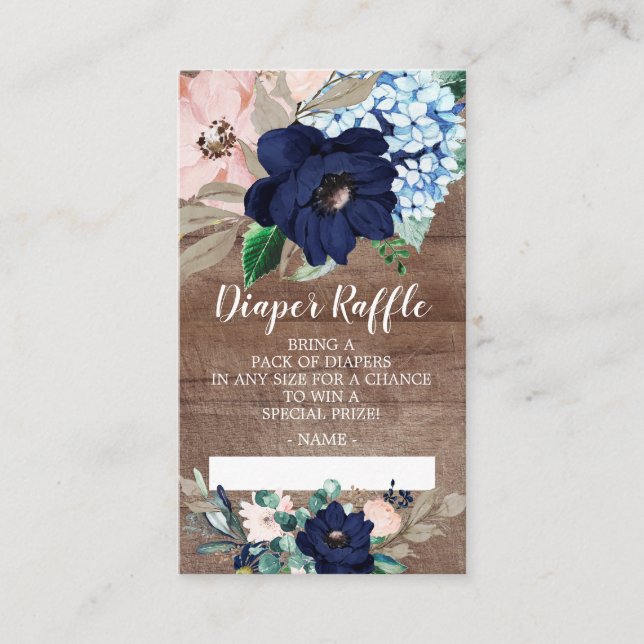 Carte D'accompagnement Billet de rabat Rustique Baby shower Floral (Devant)