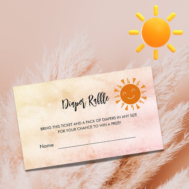 Carte D'accompagnement Billet de tirage au baby shower solaire Sunshine (Créateur téléchargé)