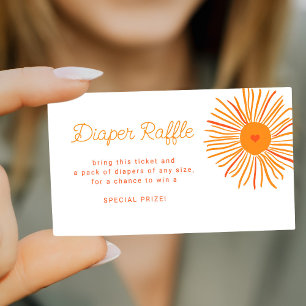 Carte D'accompagnement Billet de tirage au sort pour baby shower rétro Su