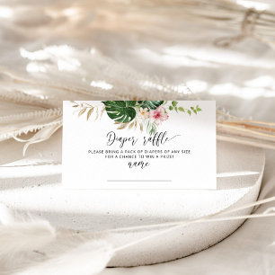 Carte D'accompagnement Billet de tirage au sort pour hibiscus floral trop