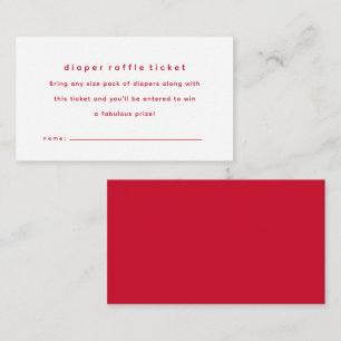 Carte D'accompagnement Billet de tirage simple baby shower rouge