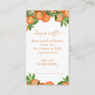 Carte D'accompagnement Billet de tombola de couche Orange Little Cutie
