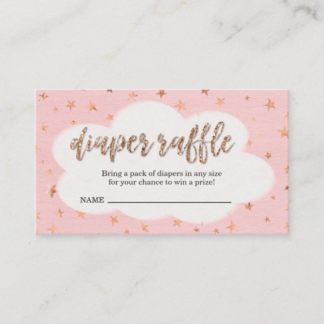 Carte D'accompagnement Billet de tombola de couche pour Baby Shower de fi (Devant)