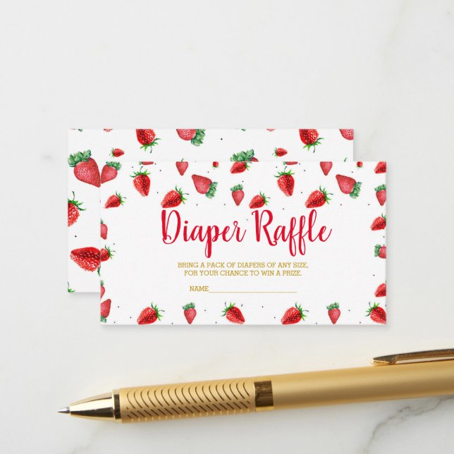 Carte D'accompagnement Billet de tombola de fraise (Devant/Arrière en situation)