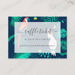 Carte D'accompagnement Billet de tombola de mariage tropical exotique