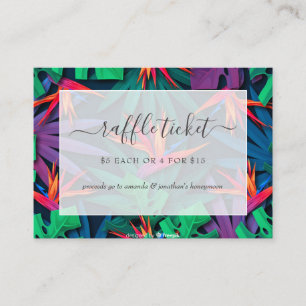 Carte D'accompagnement Billet de tombola de mariage tropical exotique